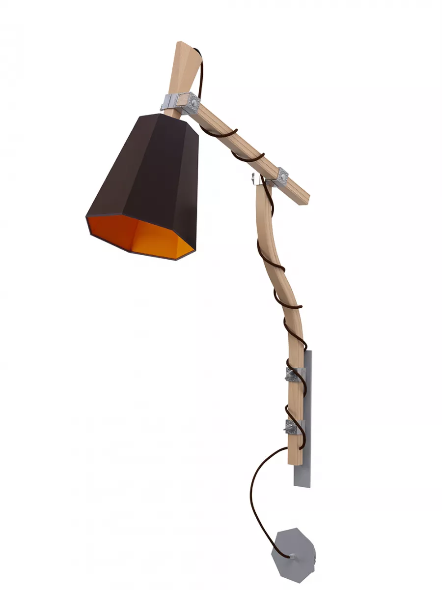 Lampadaire Mural Petit Luxiole - Marron / Orange - Designheure