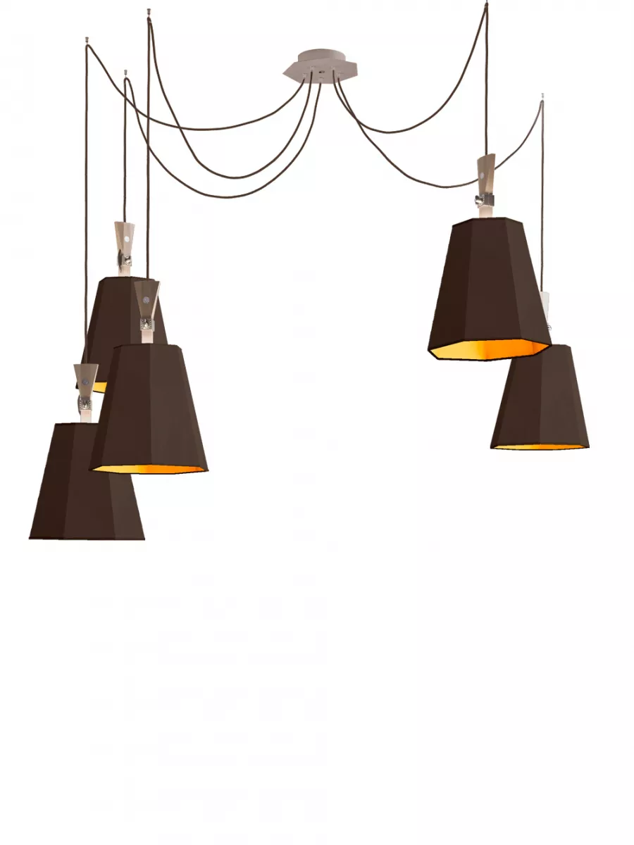 Lustre 5 Grand LuXiole - Marron/Orange - Designheure