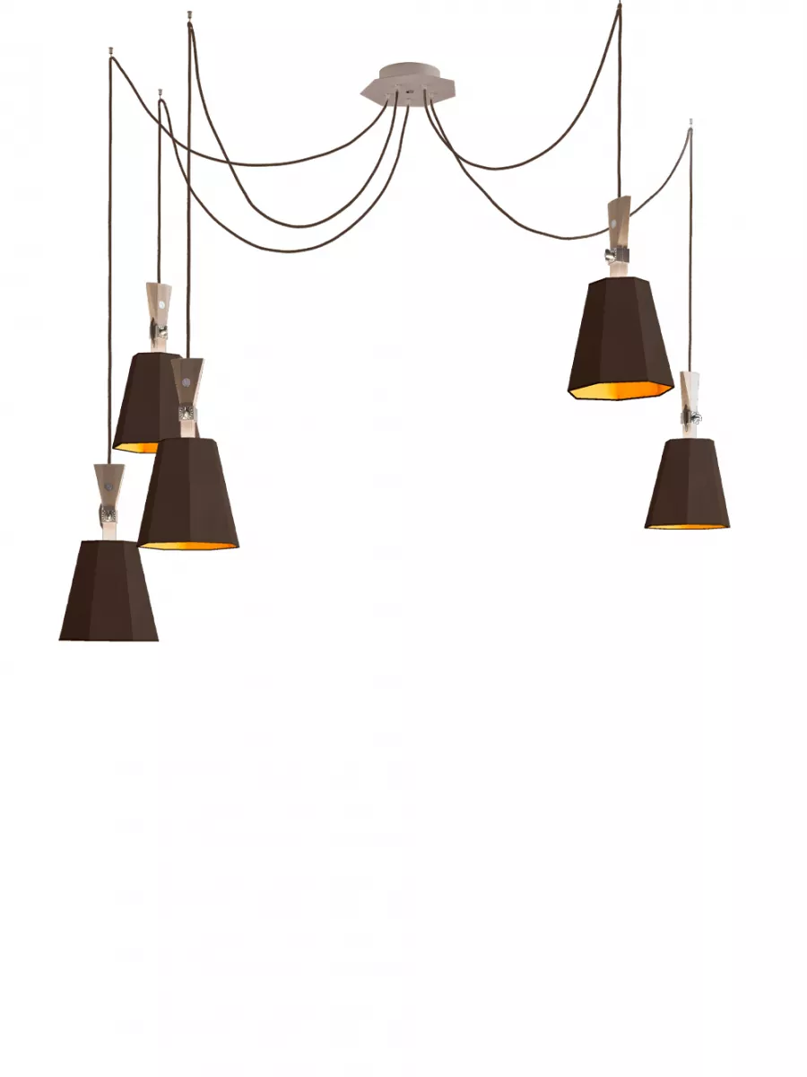 Lustre 5 Petit LuXiole - Marron/Orange - Designheure