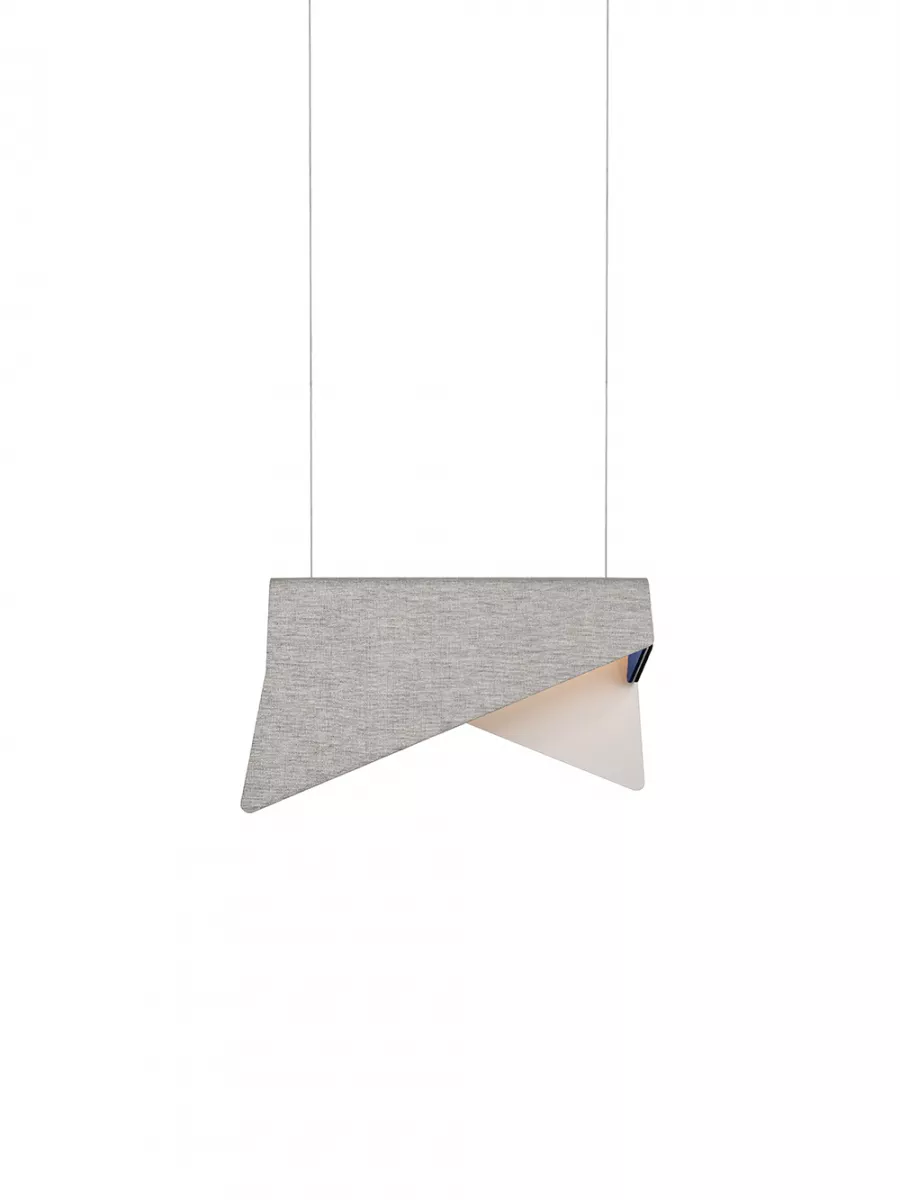 Pendant Light Small Mobula - Silvered - Felt Black/Blue - Designheure