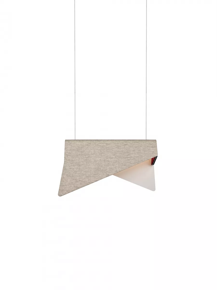 Pendant Light Small Mobula - Golden - Felt Green/Aubergine - Designheure