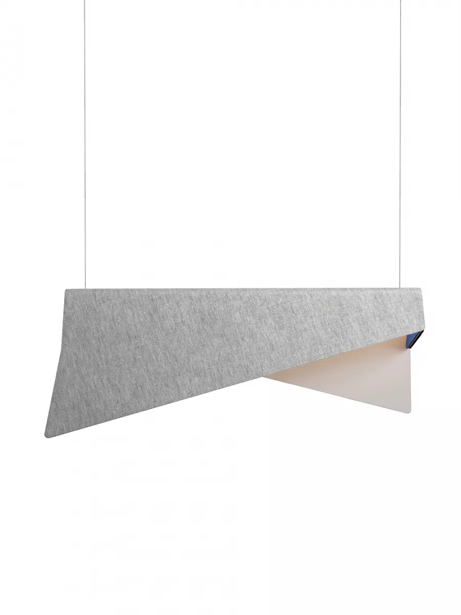 Pendant Light Large Mobula - Silvered - Felt Black/Blue - Designheure