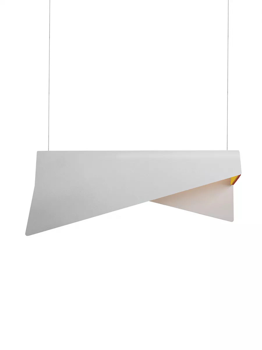 Pendant Light Large Mobula - White - Felt Orange / Yellow - Designheure