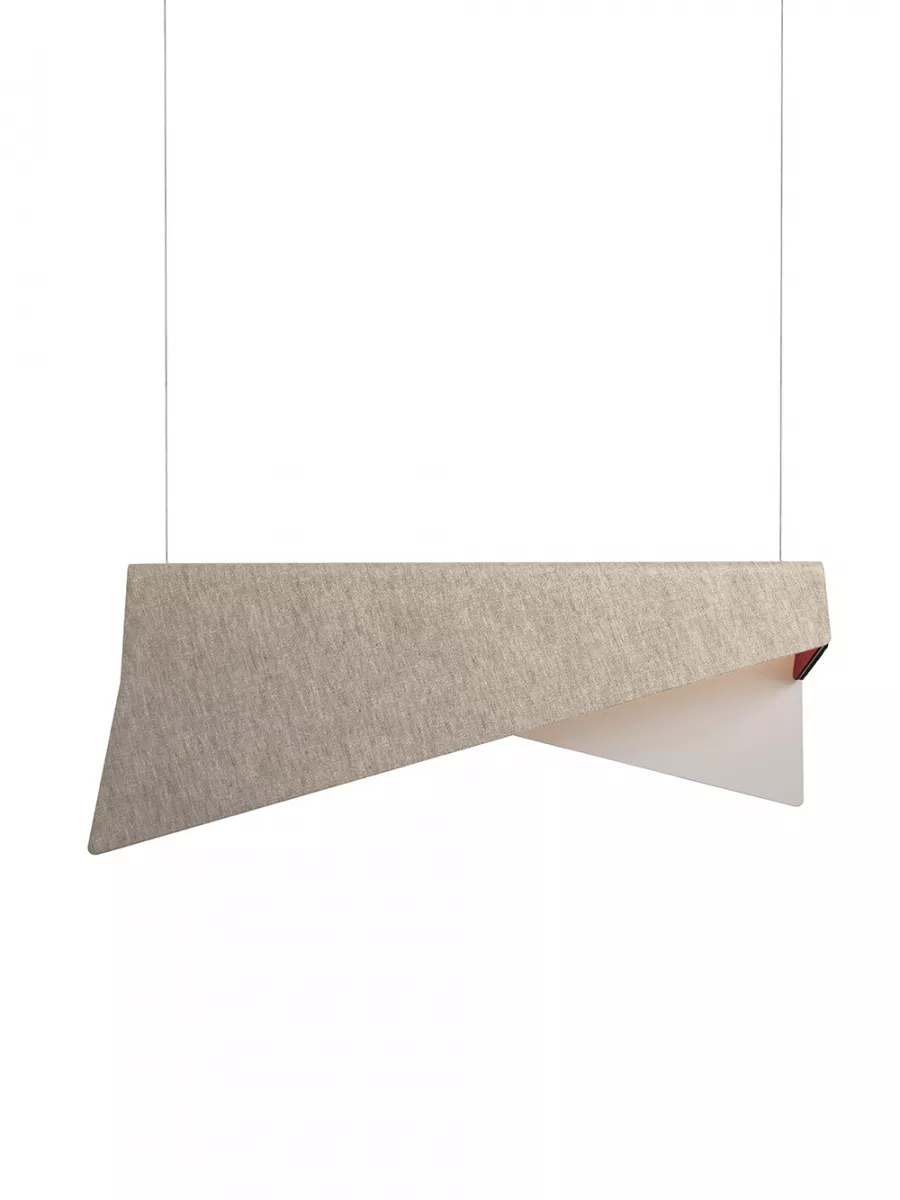 Pendant Light Large Mobula - Golden - Felt Green/Aubergine - Designheure