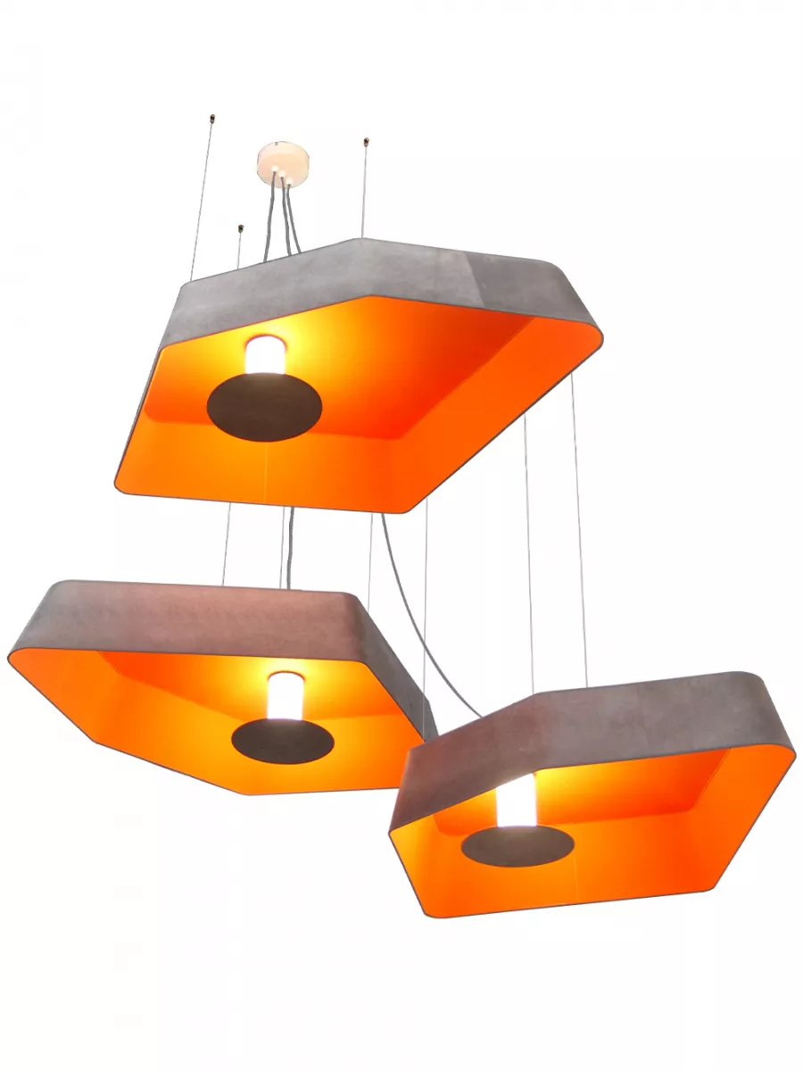 Suspension Trio Petit Nénuphar système LED - Noir et Or - Designheure