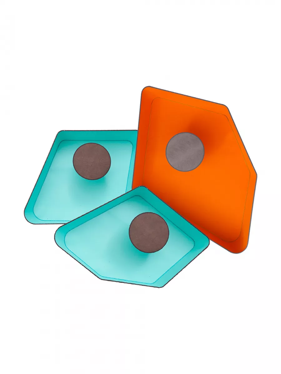 Suspension Trio Petit Nénuphar LED - Turquoise / Orange - Designheure