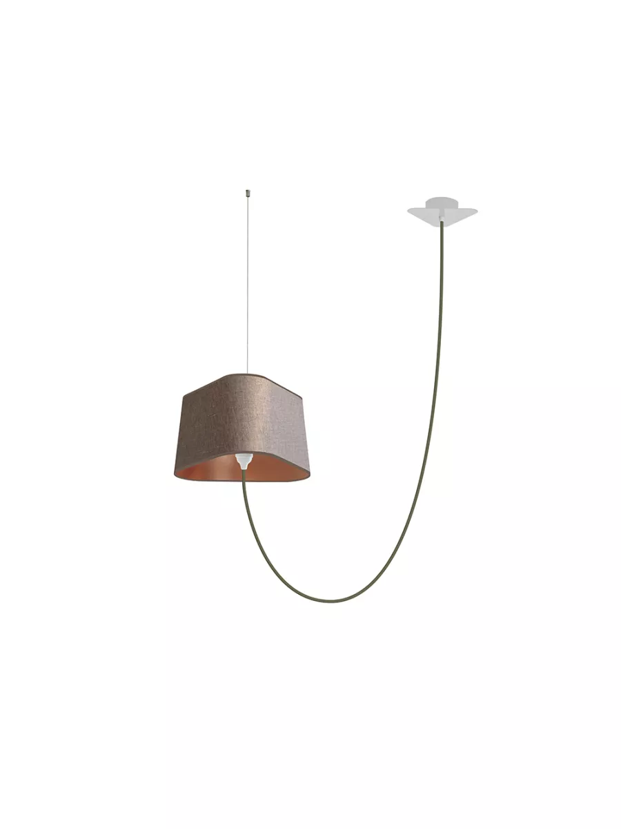 Decentered pendant light Moyen Nuage - Pink copper - Designheure