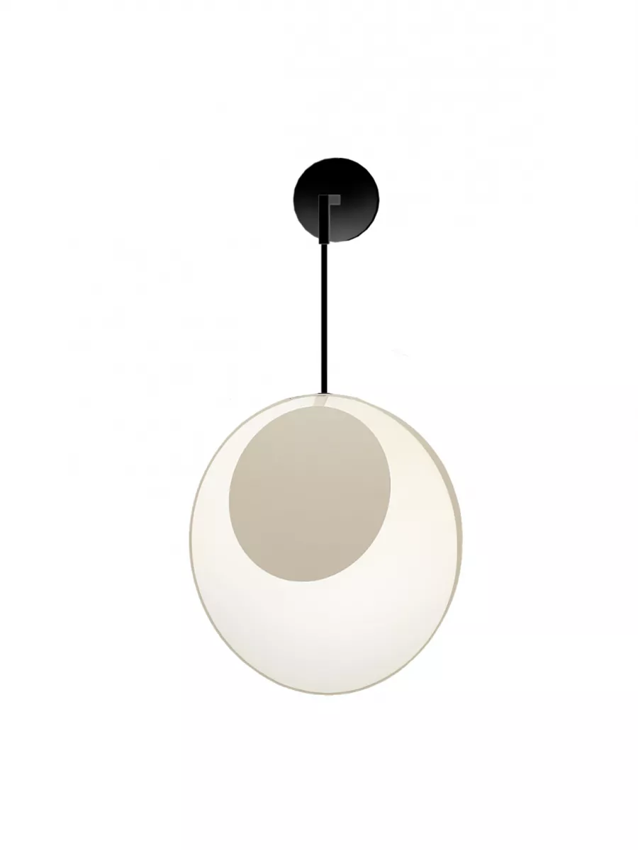 Pendant wall lamp Petit demi Reef - White and Beige satin - Designheure