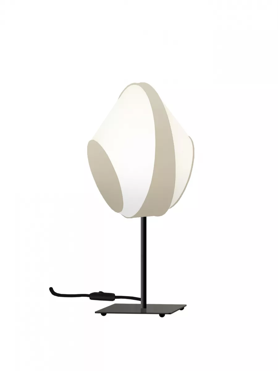 Table lamp 53 Petit Reef - White and Beige satin - Designheure