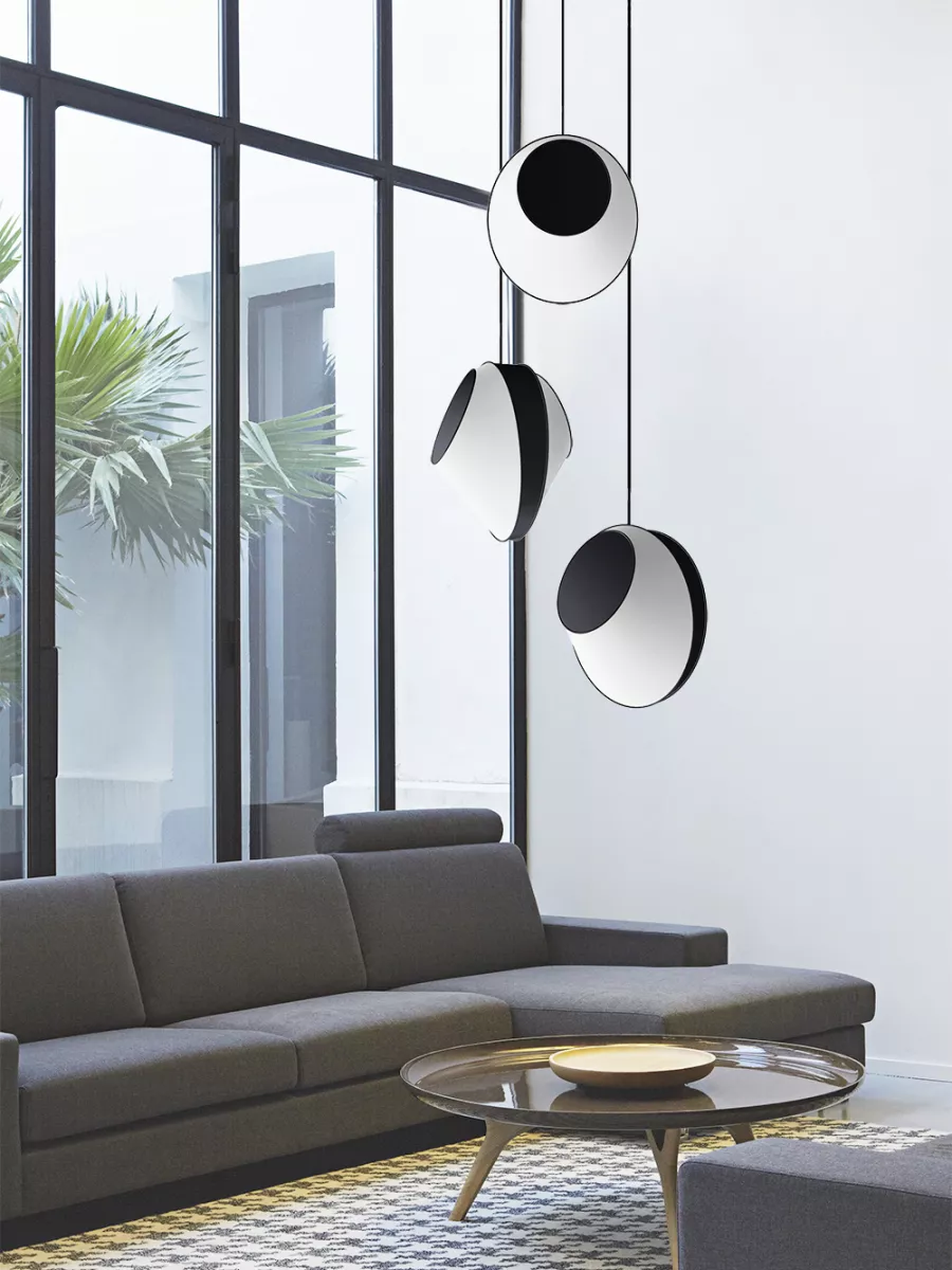Chandelier 3 Moyen Reef - White and Black - Designheure