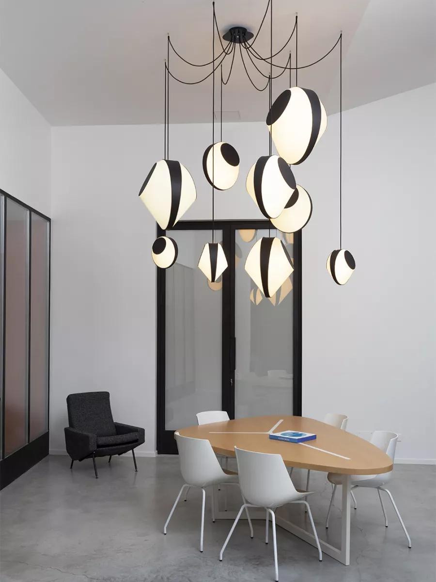 Lustre 9 Mixte Reef - Blanc et Noir - Designheure