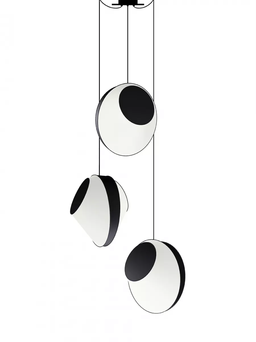 Chandelier 3 Grand Reef - White and Black - Designheure