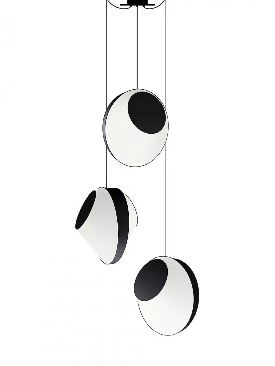 Lustre 3 Grand Reef - Blanc et Noir - Designheure