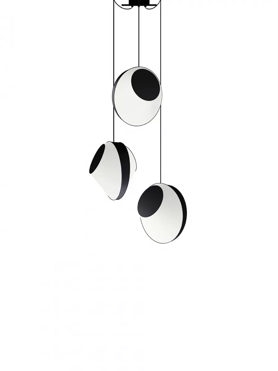 Lustre 3 Moyen Reef - Blanc et Noir - Designheure