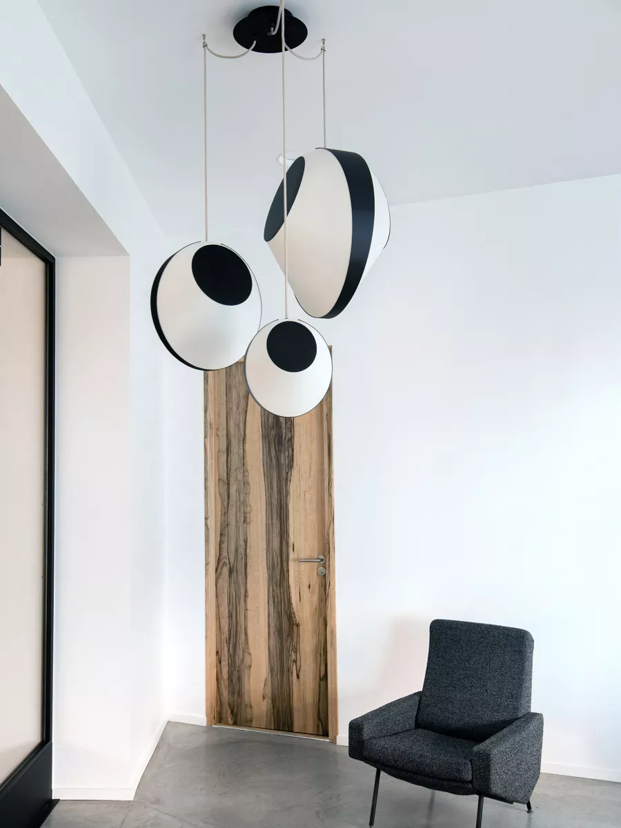 Lustre 3 Mixte Reef - Blanc et Noir - Designheure