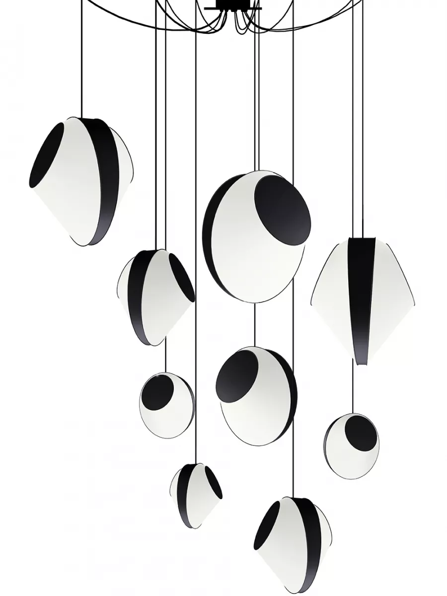 Chandelier 9 Mixed Reef - White and Black - Designheure