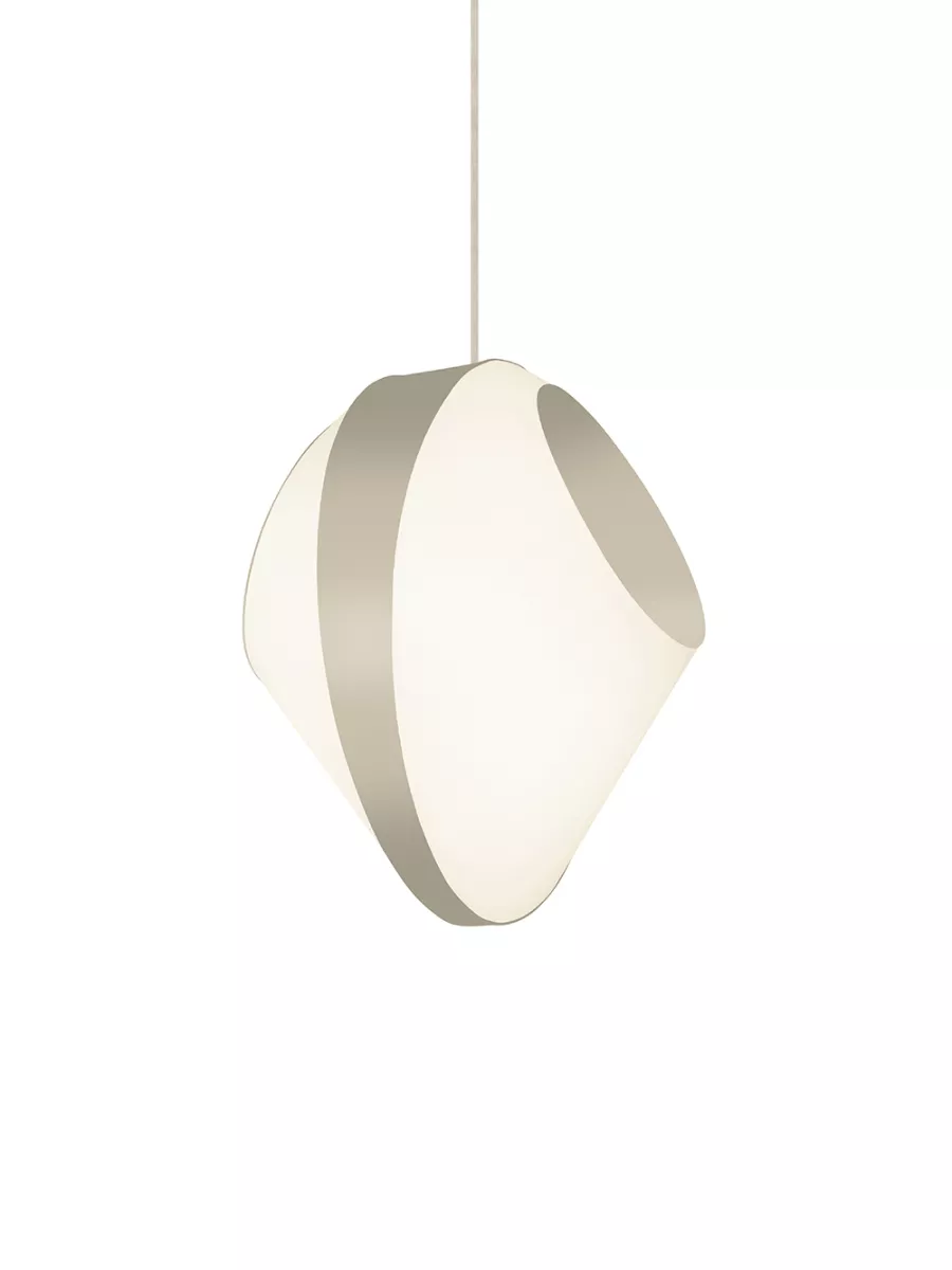 Pendant light Moyen Reef - White and Beige satin - Designheure