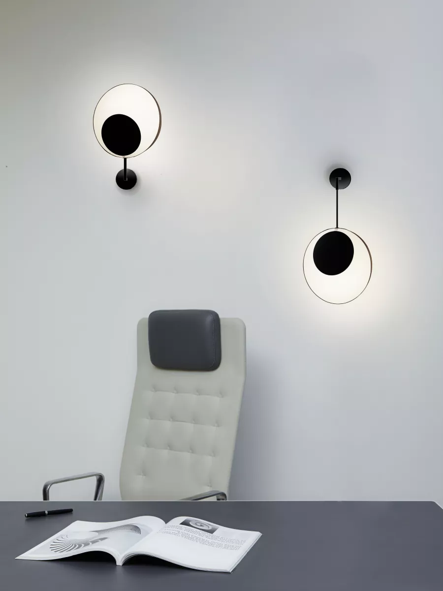 Applique suspendue Petit demi Reef - Blanc et Noir - Designheure