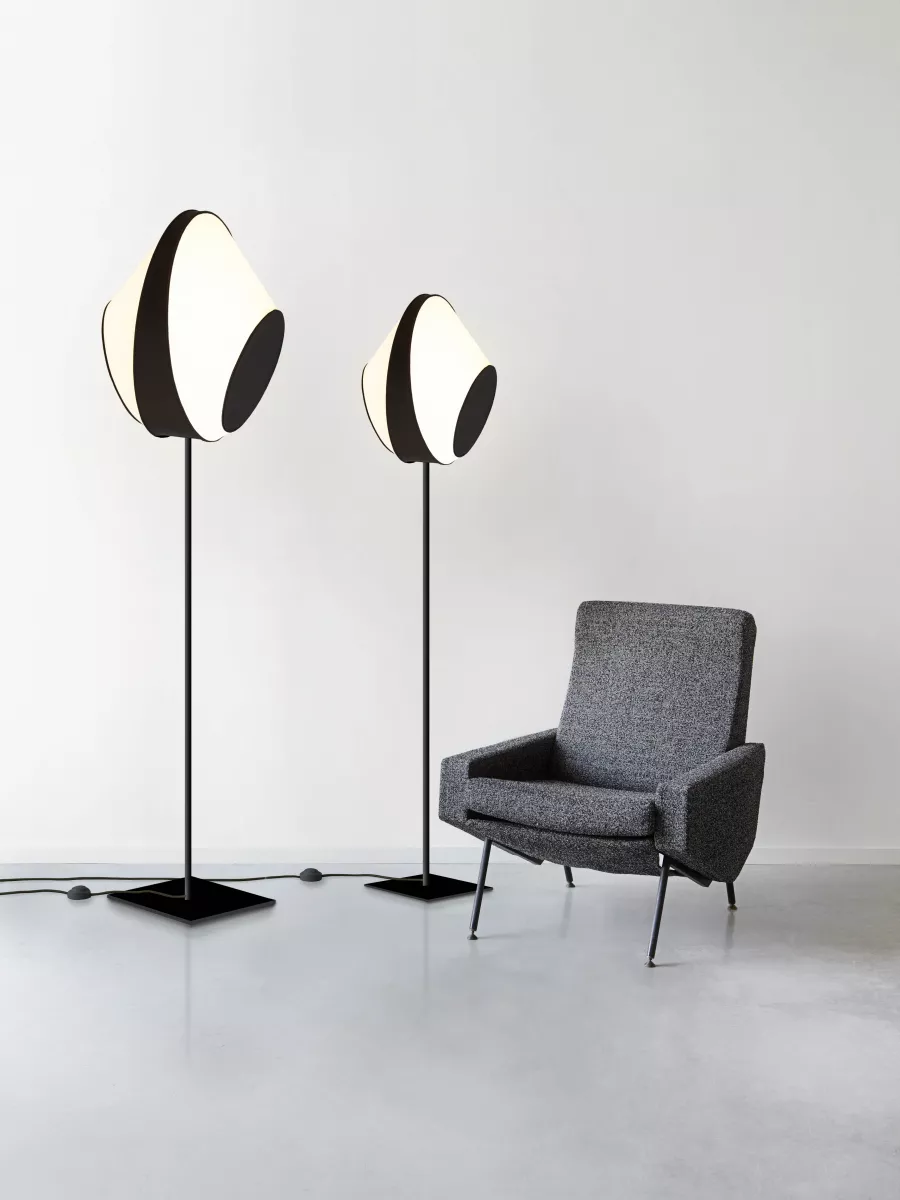 Floor lamp Large Reef - White and Black - Designheure