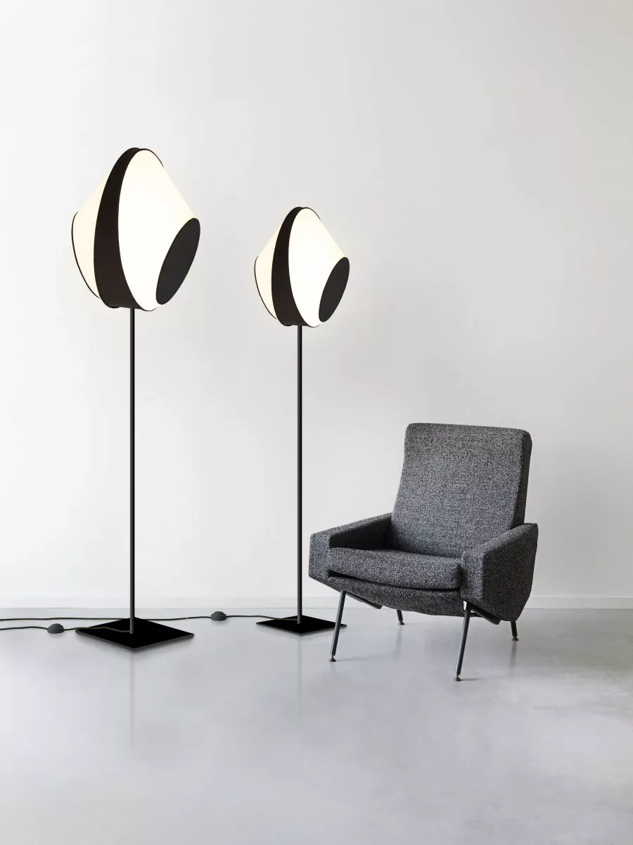 Floor lamp Moyen Reef - White and Black - Designheure