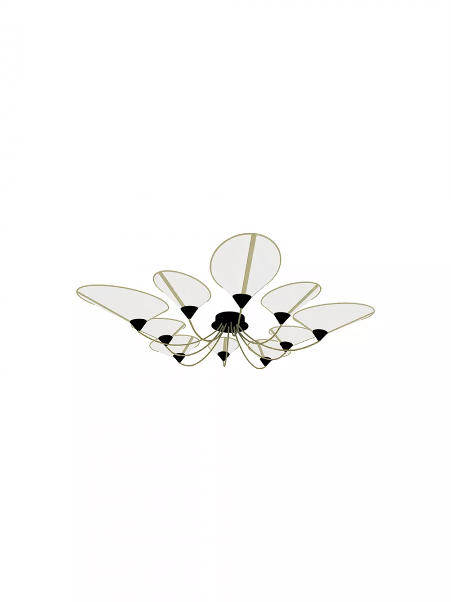 Ceiling lamp 10 Mixed Shield MP - White gold border - Designheure