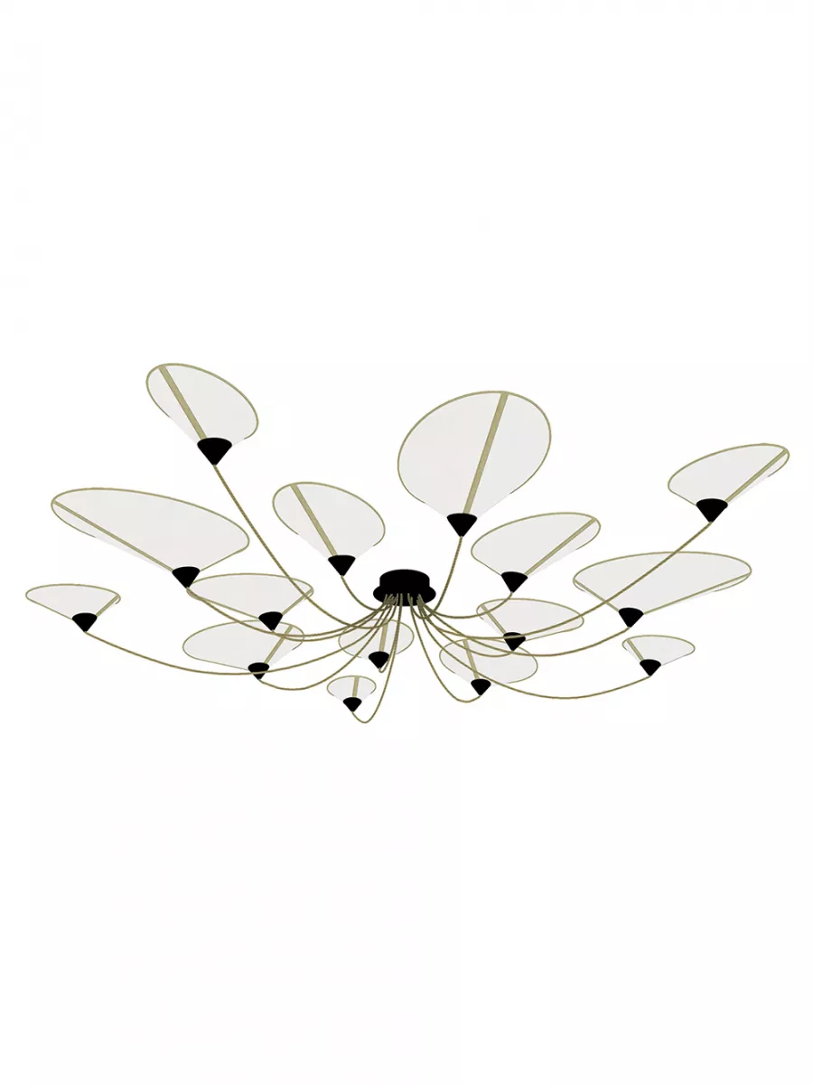Ceiling lamp 15 Mixed Shield GMP - White gold border - Designheure