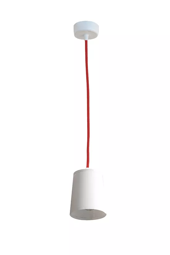 Pendant light Lightbook - White diffusing with Red cord - Designheure