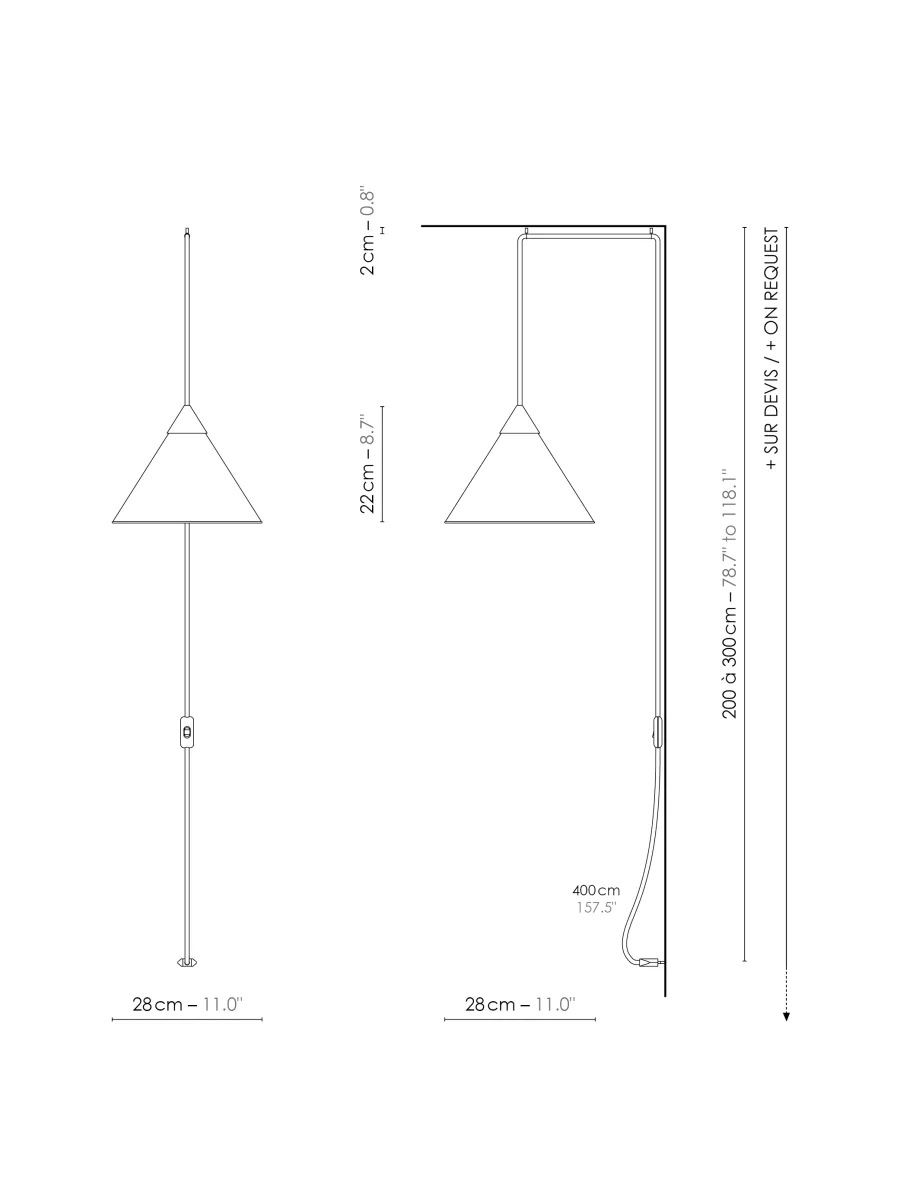 Suspension Nomade Petit Paris — Hanoï - Raphia / Tissu orange - Designheure