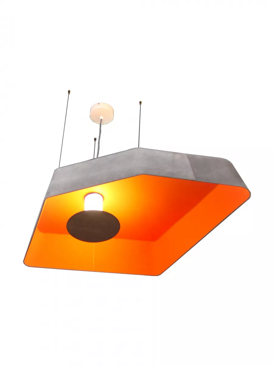 Suspension Grand Nénuphar système LED - Gris et Orange - Designheure