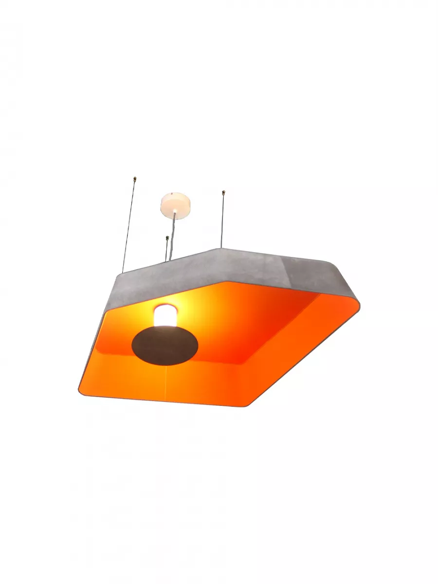 Suspension Petit Nénuphar système LED - Gris et Orange - Designheure