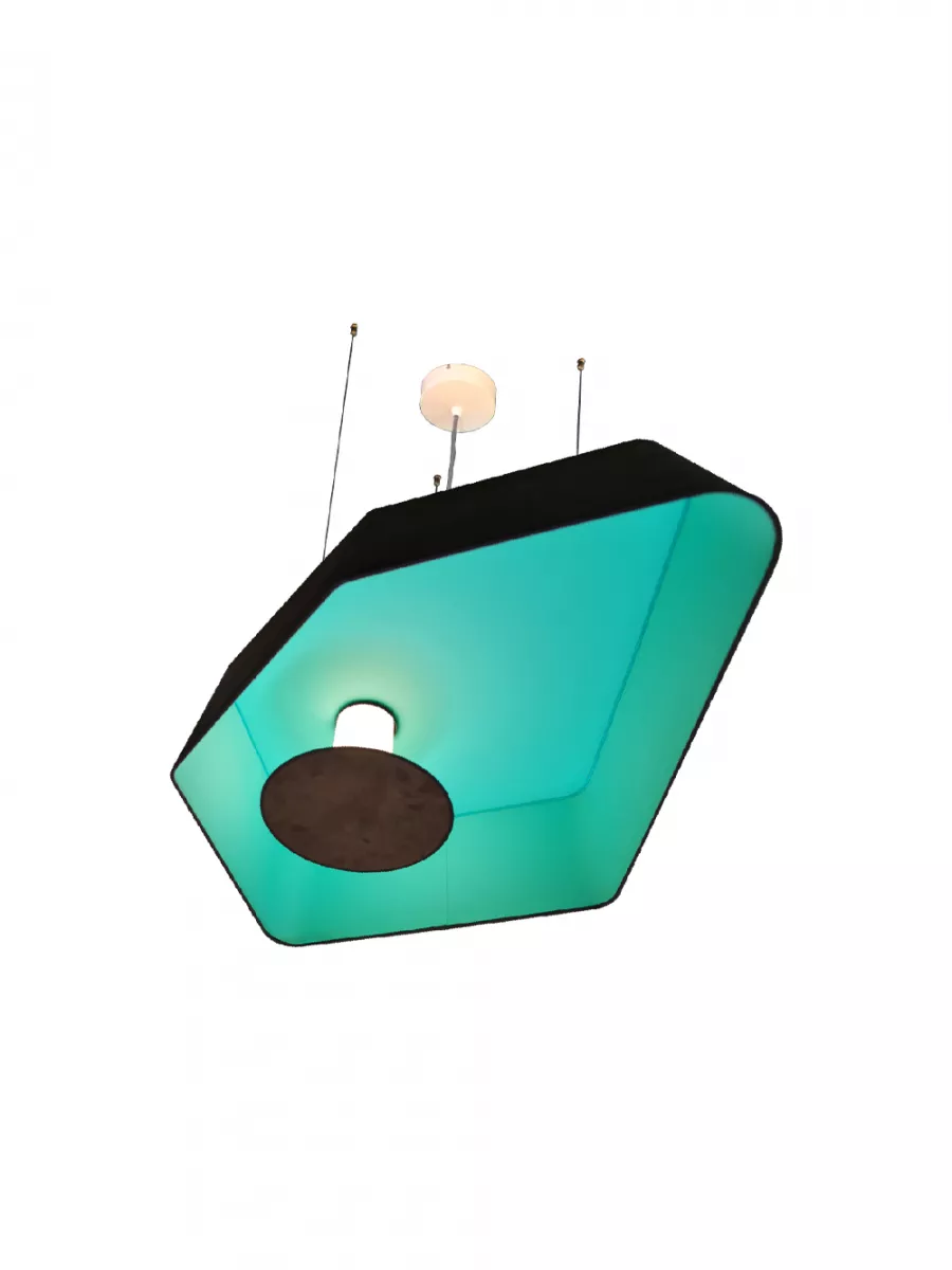 Suspension Grand Nénuphar LED - Marron et Turquoise - Designheure
