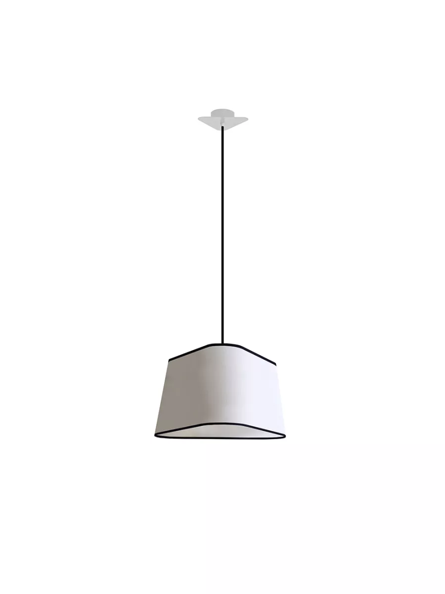 Suspension Grand Nuage - Blanc Diffusant bordure noire - Designheure