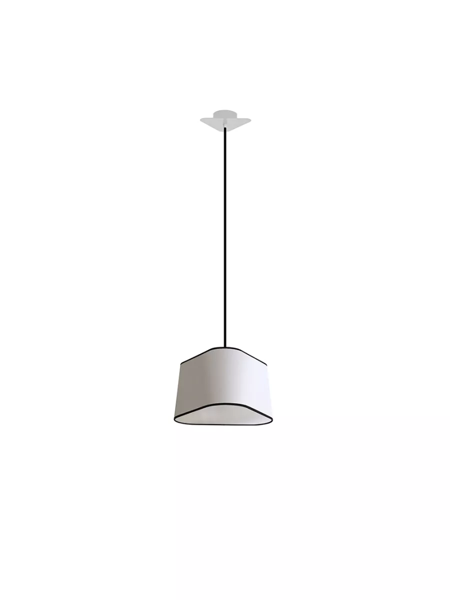 Pendant light Moyen Nuage - White & black border - Designheure