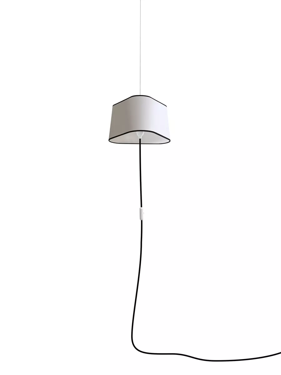 Nomadic Pendant Light Moyen Nuage - White & black borders - Designheure