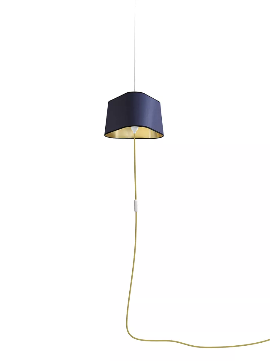 Nomadic Pendant Light Moyen Nuage - Navy blue and Gold - Designheure