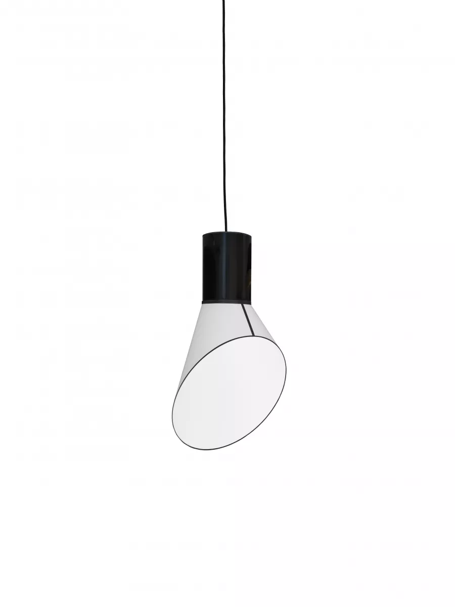 Suspension Petit Cargo - Blanc Cylindre Noir - Designheure