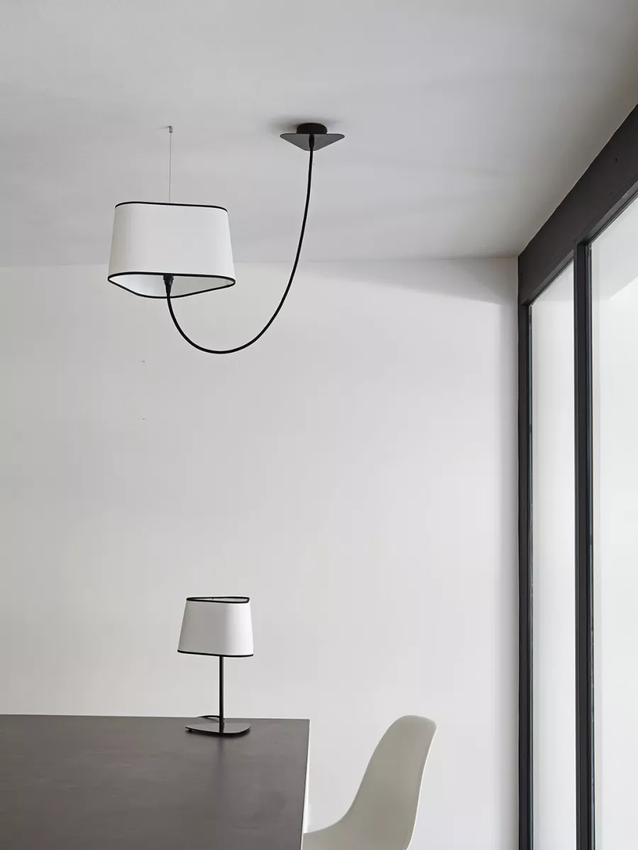 Decentered pendant light Moyen Nuage - Yellow / Gold - Designheure