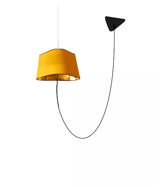 Decentered pendant light Moyen Nuage - Yellow / Gold - Designheure
