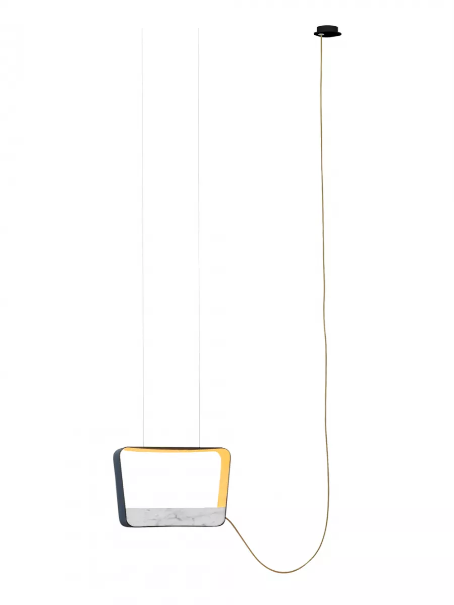 Suspension Moyen Rectangle Eau de lumière - Marbre - Designheure