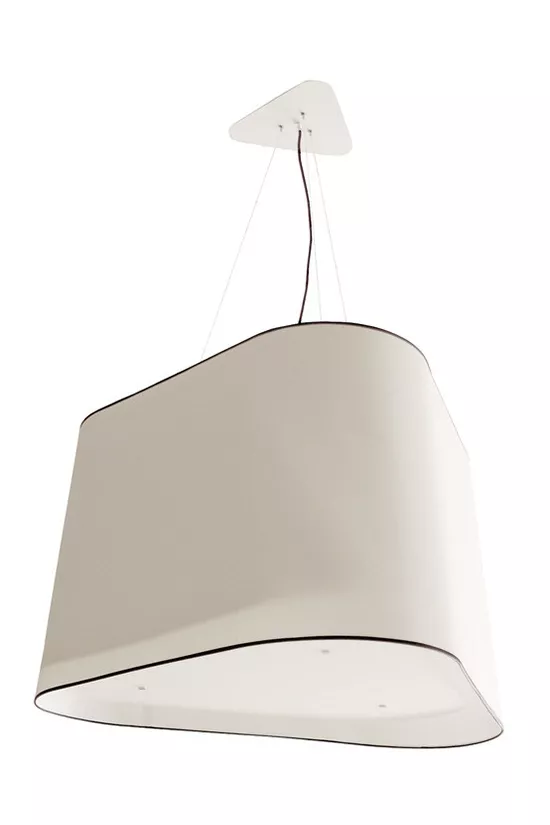 Suspension XXL Nuage - Blanc Diffusant bordure noire - Designheure