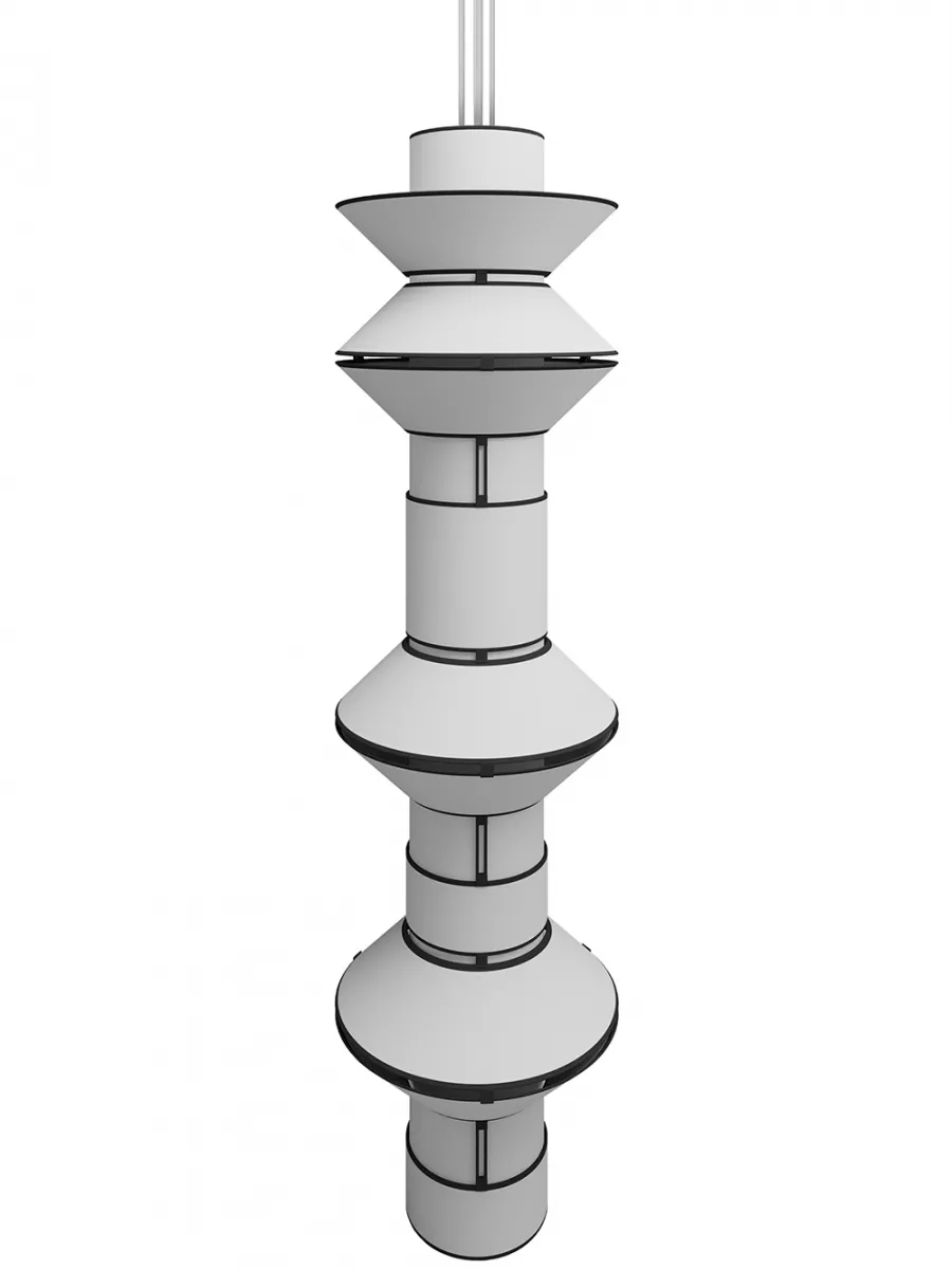 Suspension Grand Tower - Blanc bordure Noire - Designheure