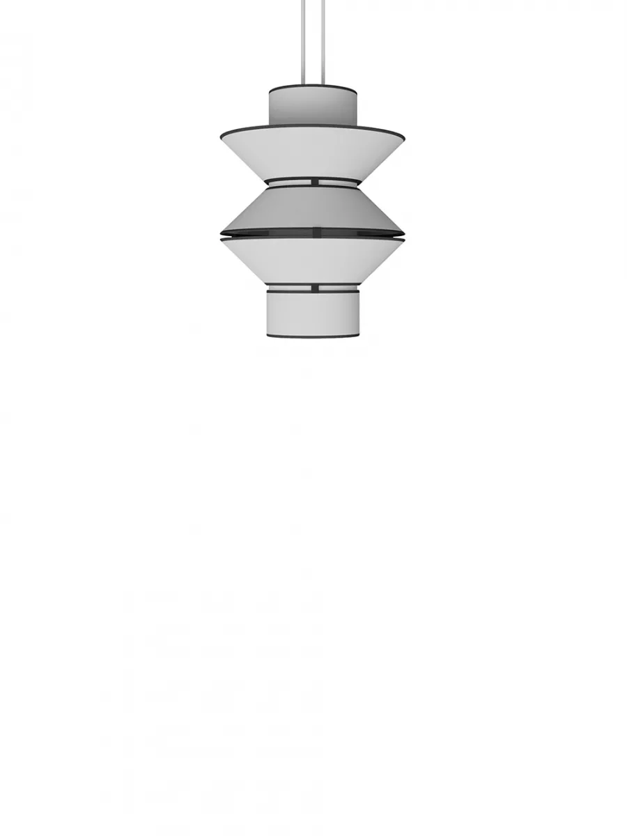 Suspension Petit Tower - Blanc bordure Noire - Designheure