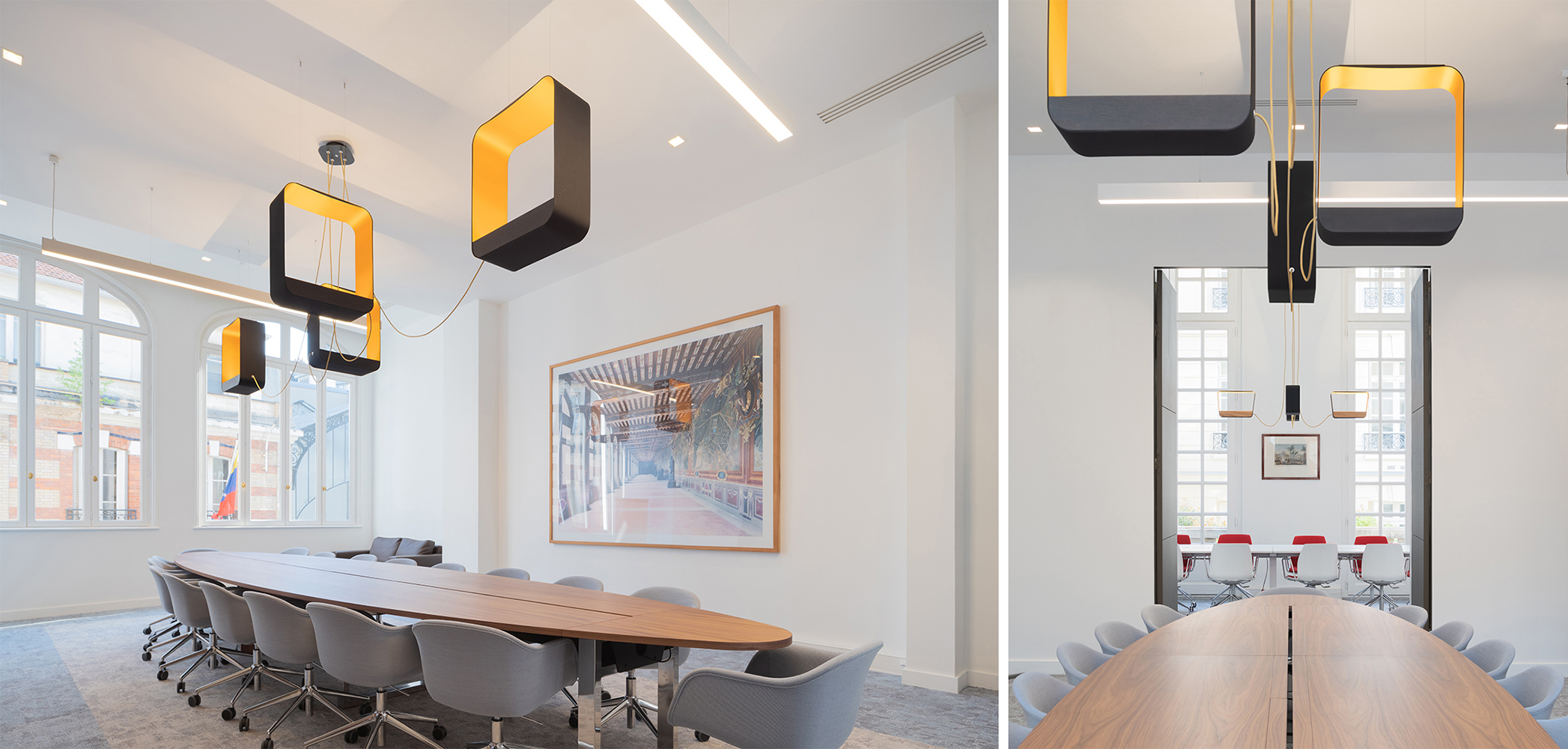 Meeting room - Eau de Lumi&egrave;re chandeliers by DESIGNHEURE