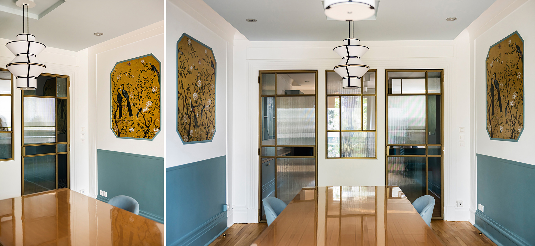 Art Deco meeting room in a notary office - Petit Tower pendant lights by DESIGNHEURE