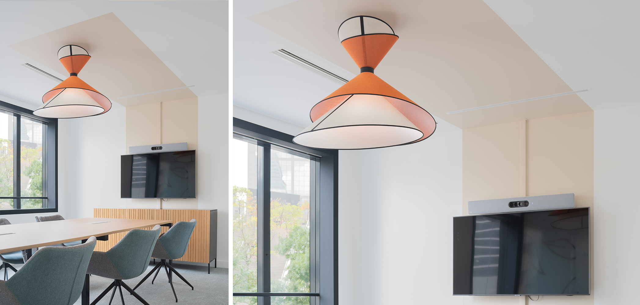 C&A meeting room - XL Kimono pendant light by DESIGNHEURE